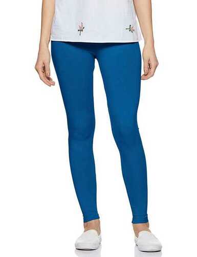 Indian Durable, Easy To Care And Soft Sky Blue Full Length Plain Pure  Cotton Lycra Leggings For Ladies at Best Price in Aruppukkottai