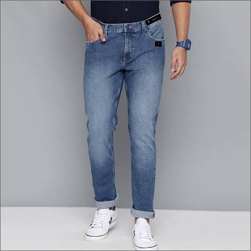 Mens Straight Fit Blue Jeans