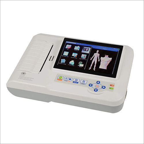 White 3 Channel Ecg Machine