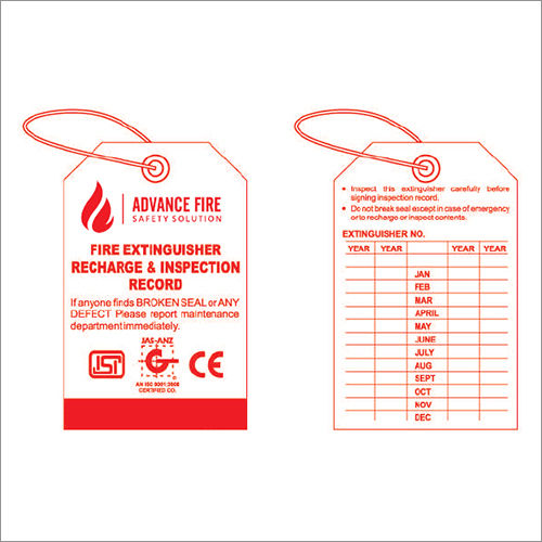 Red-White Fire Extinguishers Maintenance Tag