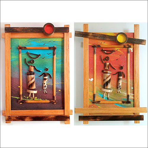 14x10x2 Inch Mother And Child-1 Bamboo Wall Hanging