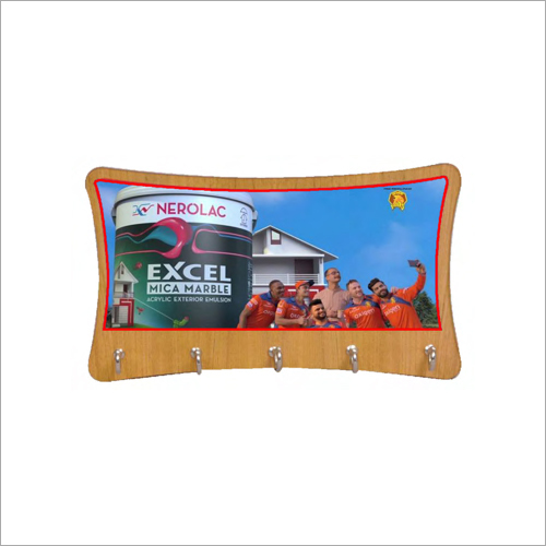 Brown-Blue 5 Hook Promotional Key Holder