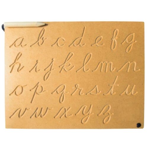 Wooden Small Cursive Alphabet Tracing Board with Dummy Pencil