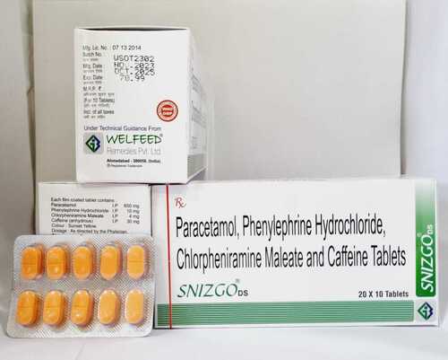 Paracetamol Phenylephirine Hydrochloride Chlorpheniramine Maleate And Caffeine Tablets