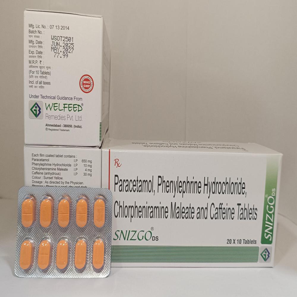 Paracetamol Phenylephirine Hydrochloride Chlorpheniramine Maleate And Caffeine Tablets - Drug Type: General Medicines