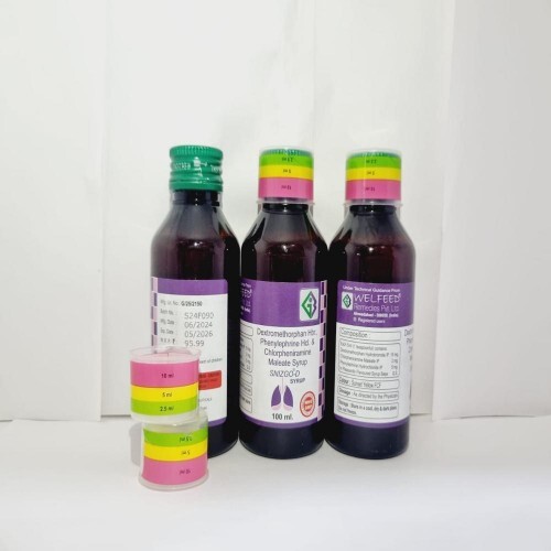 100Ml डेक्सट्रोमेथोरफैनहाइड्रो ब्रोमाइड फिनाइलफ्राइन हाइड्रोक्लोराइड सिरप सामान्य दवाएं