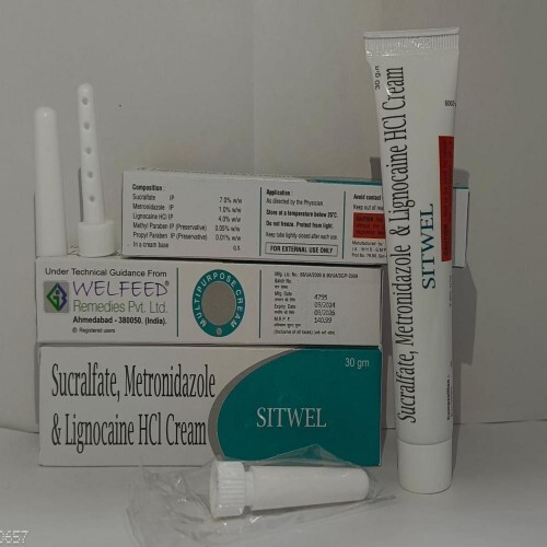 WELFEED'S SITWEL Sucralfate, Lignocaine, Metronidazole Cream
