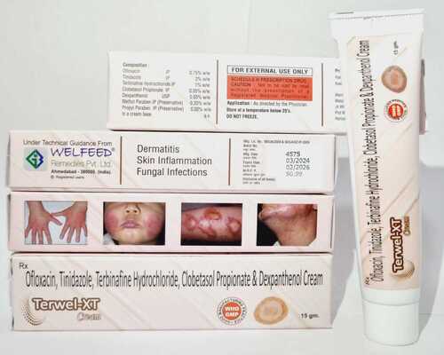 Ofloxacin Tiridazole Terbinafine HCL Clobetasol Propionate And Dexpanthenol Cream