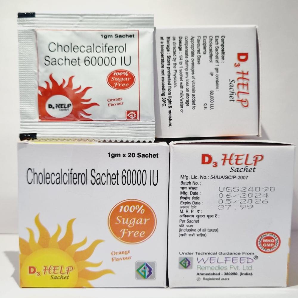 Powder Cholecalciferol 60000 Iu Sachet Vitamin D3 Sachet