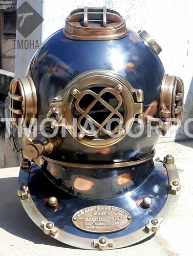 Antique US Navy Deep Sea Marine SCA Scuba Reproduction Diving Helmet Divers Helmet Mark V DH0166