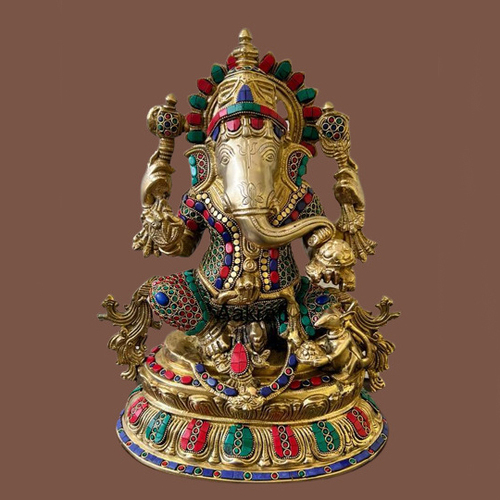 Lord Ganesh Brass Idol Handcrafted Ganesha Statue for Home Decor Ganapati Vinayaka Housewarming Gift