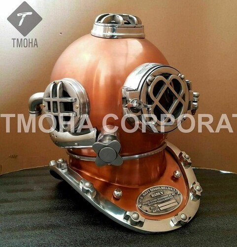 Antique US Navy Deep Sea Marine SCA Scuba Reproduction Diving Helmet Divers Helmet Mark V DH0187