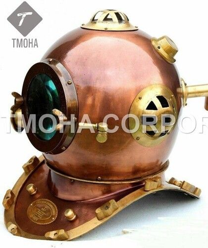 Copper Antique Us Navy Deep Sea Marine Sca Scuba Reproduction Diving Helmet Divers Helmet Mark Iv Dh0188