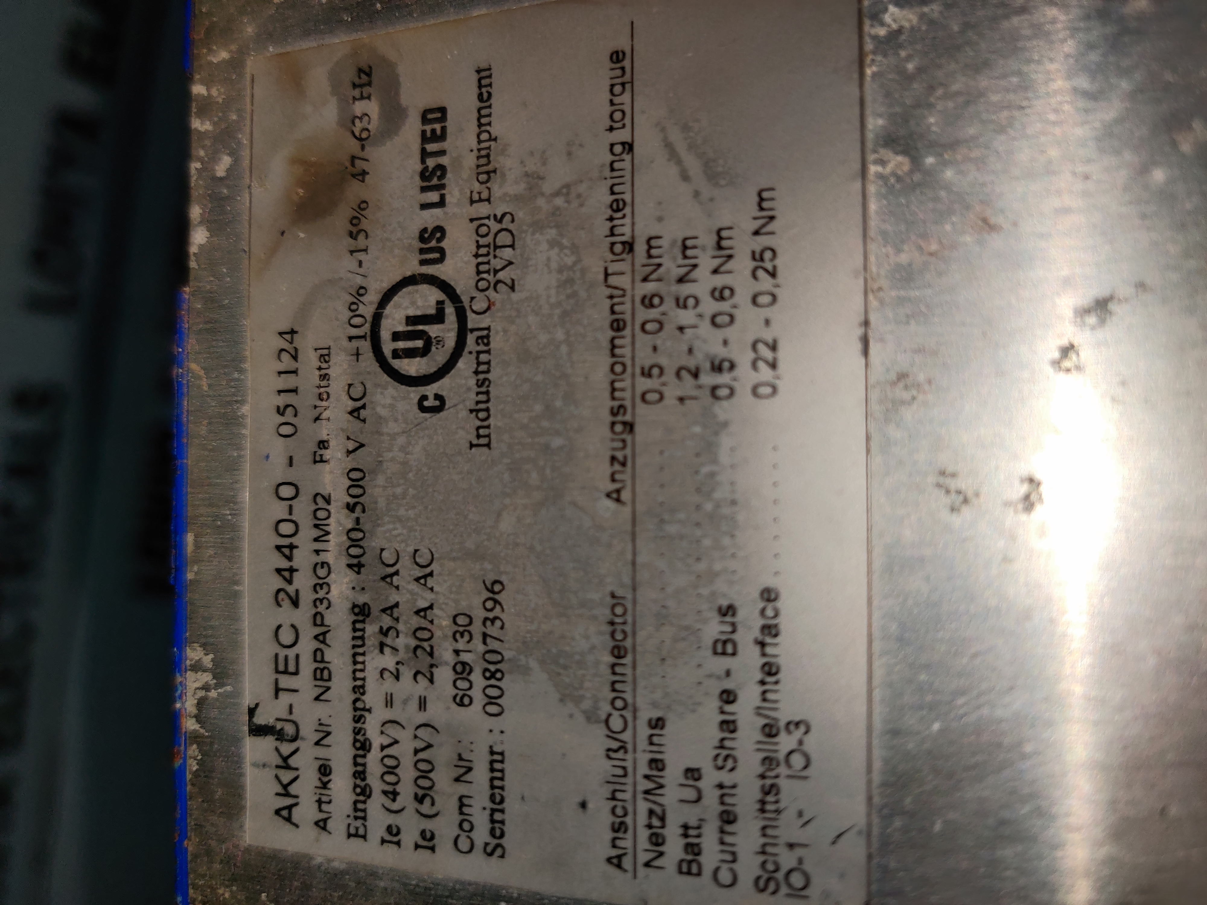 AKKU-TEC 2440-0-051124 DC POWER SUPPLY MODULE