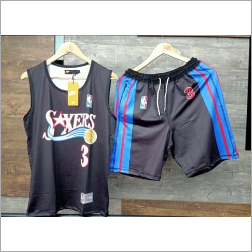 Basket Ball Polyester T-Shirt With Shorts