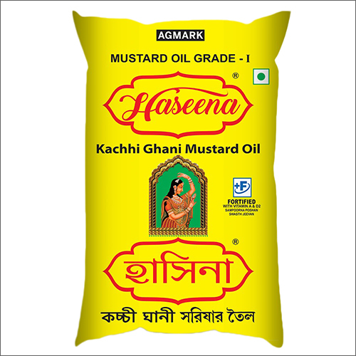 1Ltr Pouch Kachi Ghani Grade-1 Mustard Oil - Organic Mustard Oil, 1 Litre Packaging | High Purity, Strong Pungency & Rich Flavor