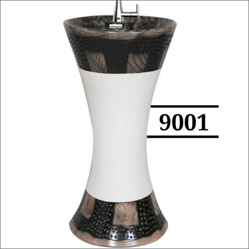 9001 Damru Ceramic Pedestal Wash Basin