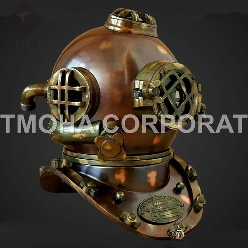 Antique US Navy Deep Sea Marine SCA Scuba Reproduction Diving Helmet Divers Helmet Mark V DH0198