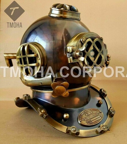 Antique US Navy Deep Sea Marine SCA Scuba Reproduction Diving Helmet Divers Helmet Mark V DH0200