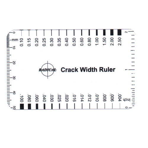 Crack Width Ruler - Recyclable PVC, 53 x 85mm Credit Card Size | Accurate Measurement from 0.10 to 2.50mm, Easy to Use, Portable Design