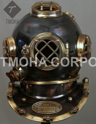 Antique US Navy Deep Sea Marine SCA Scuba Reproduction Diving Helmet Divers Helmet Mark V DH0202