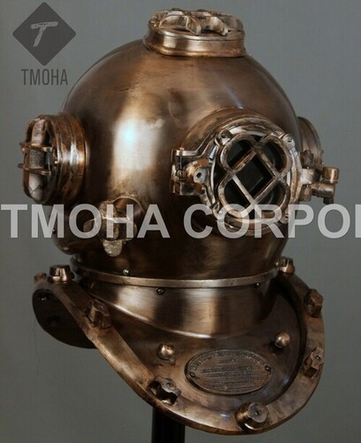Antique US Navy Deep Sea Marine SCA Scuba Reproduction Diving Helmet Divers Helmet Mark V DH0206