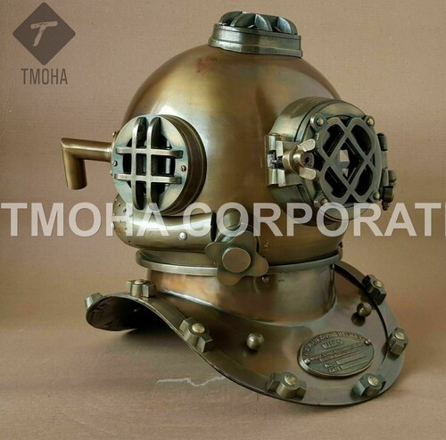 Antique US Navy Deep Sea Marine SCA Scuba Reproduction Diving Helmet Divers Helmet Mark V DH0217