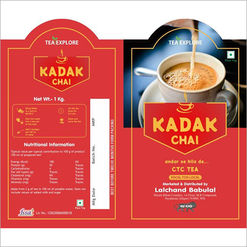 1kg Kadak Chai - Liquid Extract, Dried Masala Variety | Processed with High-Grade Tea Leaves for a Refreshing Aroma and Taste