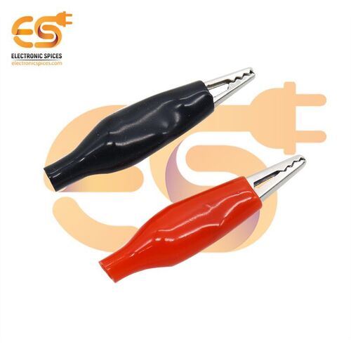 55mm Insulated crocodile alligator clip or test clamp pack of 5 pair