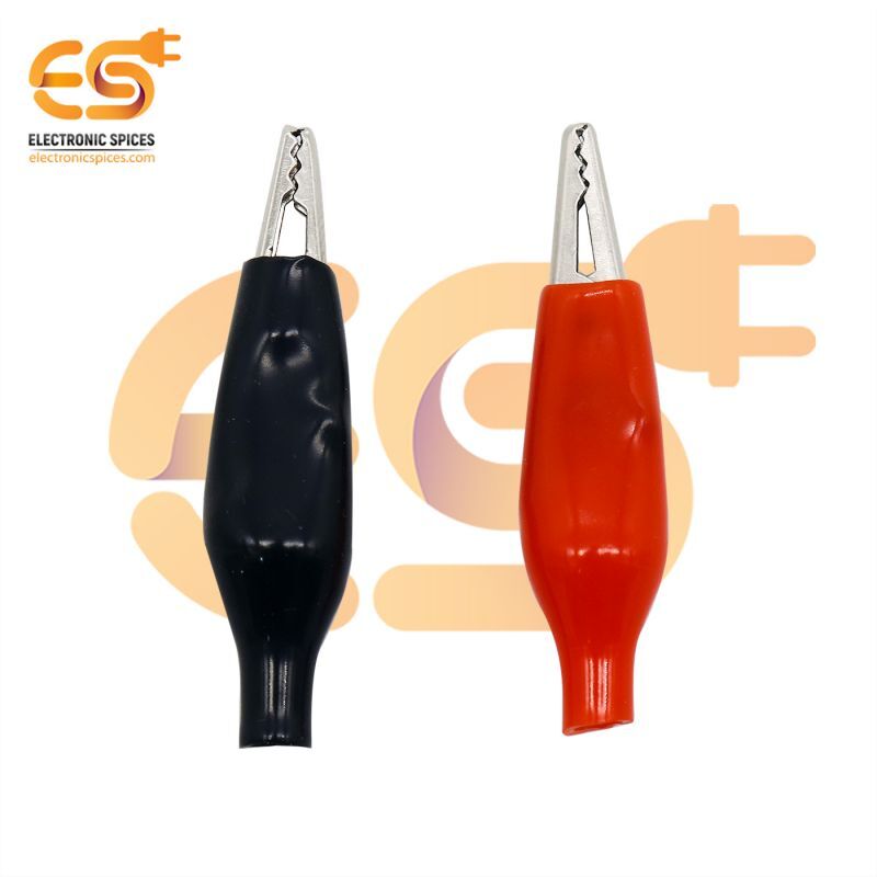 55mm Insulated crocodile alligator clip or test clamp pack of 5 pair