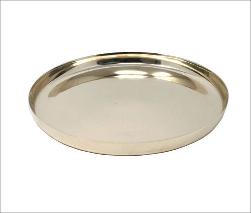 Bronze/Kansa Plate/Thali/Tray 23 Cms - Color: Bronze