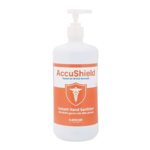 Accushield Hand Sanitizer 1L (EA) with push pump - Accurex Biomedical