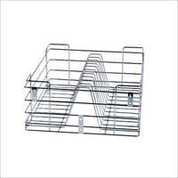 Stainless Steel Plate Basket - Color: Silver