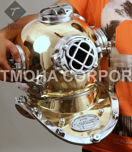 Antique US Navy Deep Sea Marine SCA Scuba Reproduction Diving Helmet Divers Helmet Mark V DH0230