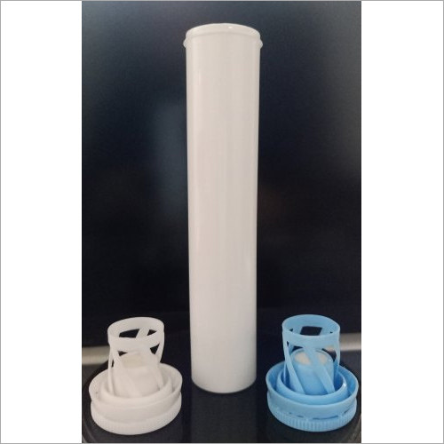 Plastic Effervescent Tablet Tube Pack With Spiral Desiccant Cap