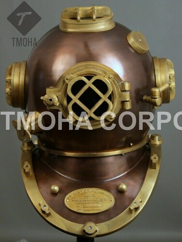 Antique US Navy Deep Sea Marine SCA Scuba Reproduction Diving Helmet Divers Helmet Mark V DH0237