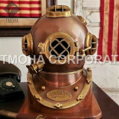Antique US Navy Deep Sea Marine SCA Scuba Reproduction Diving Helmet Divers Helmet Mark V DH0240