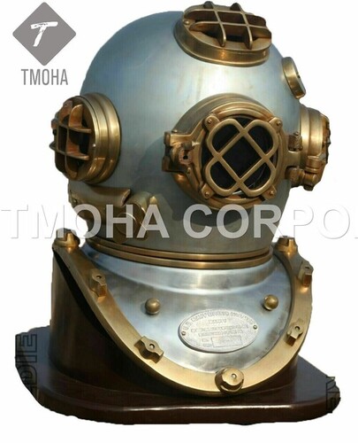 Antique US Navy Deep Sea Marine SCA Scuba Reproduction Diving Helmet Divers Helmet Mark V DH0241