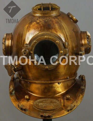 Antique US Navy Deep Sea Marine SCA Scuba Reproduction Diving Helmet Divers Helmet Mark V DH0244