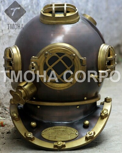 Antique US Navy Deep Sea Marine SCA Scuba Reproduction Diving Helmet Divers Helmet Mark V DH0245