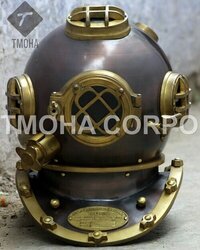 Antique US Navy Deep Sea Marine SCA Scuba Reproduction Diving Helmet Divers Helmet Mark V DH0245