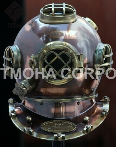 Antique US Navy Deep Sea Marine SCA Scuba Reproduction Diving Helmet Divers Helmet Mark V DH0246