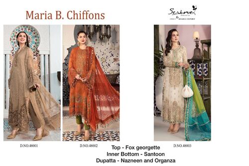 Serene Maria B Chiffons Designer Wear Georgette Pakistani Salwar Kameez Catalog Exporter