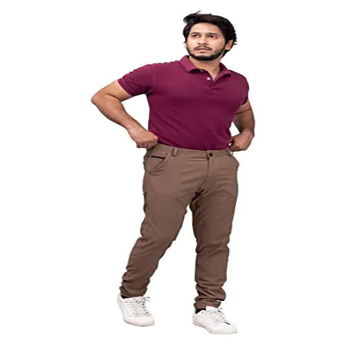Buy Regular Fit Men Trousers Gray and Pink Combo of 2 Polyester Blend for  Best Price, Reviews, Free Shipping