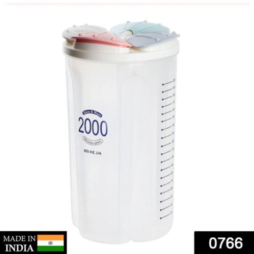 KITCHEN STORAGE TRANSPARENT SEALED CANS - BPA-Free Plastic, 3 Compartment Design, White | Airtight Seal, Clip Lock, Freezer and Dishwasher Safe