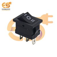 KCD1 6A 250V black color 3 pin SPCO small plastic rocker switch pack of 5pcs
