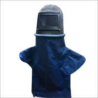 Pvc Inner And Abs Outer Sand Blasting Helmet - Size S, M, L | Red And Black Color, Reusable, Industrial Protection