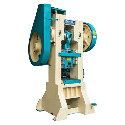 75 Ton Power Press - Metal, 75 Ton Load Capacity, White-Blue Color | Includes Belt Guard, Gear Guard, Machined T Slots Bolster Plate