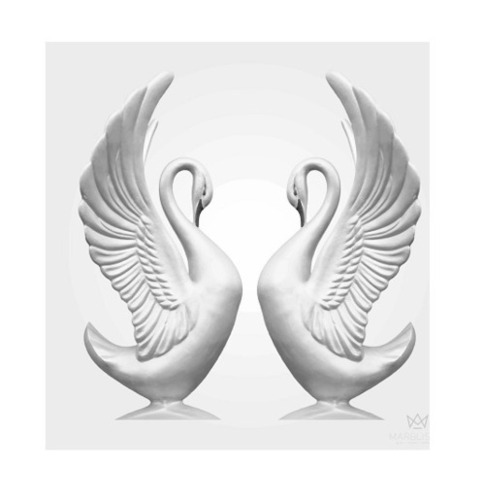 Decorative Paired Swans Bird Statue