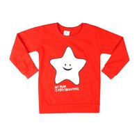Kids Star Printed Cotton Top And Pant Red